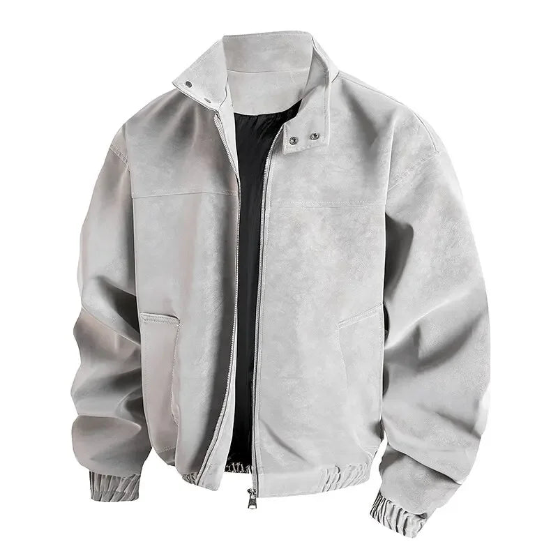 Autumn and Spring Fashion Trend American Vintage PU Leather Jackets Men Casual Loose Thick Warm Plus Size High Quality Outerwear
