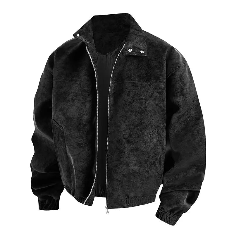 Autumn and Spring Fashion Trend American Vintage PU Leather Jackets Men Casual Loose Thick Warm Plus Size High Quality Outerwear
