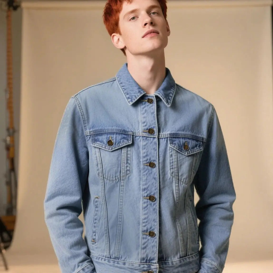 2025 Men's Slim Fit Denim Jacket Solid Cotton Casual Motorcycle Vintage Black/Blue Jeans Jacket for Autumn Fashion
