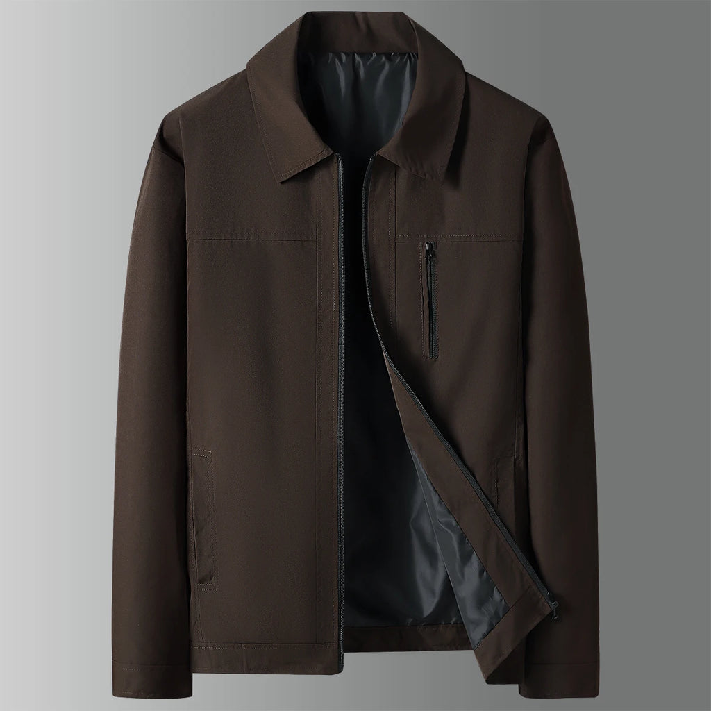 Men's Business Casual Jacket Brand Zipper Thin Spring Autumn Simple Solid Fashion Male Blazer Coats